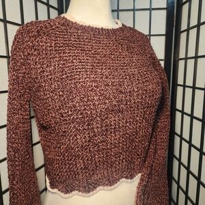 Altar'd State Maroon Textured Sweater
